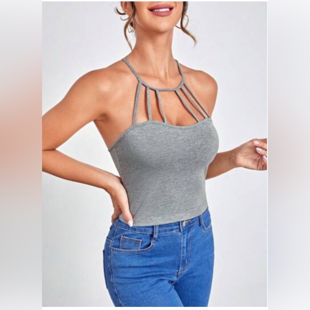 VENUS Gray‎ Strappy Tank Top Size Small